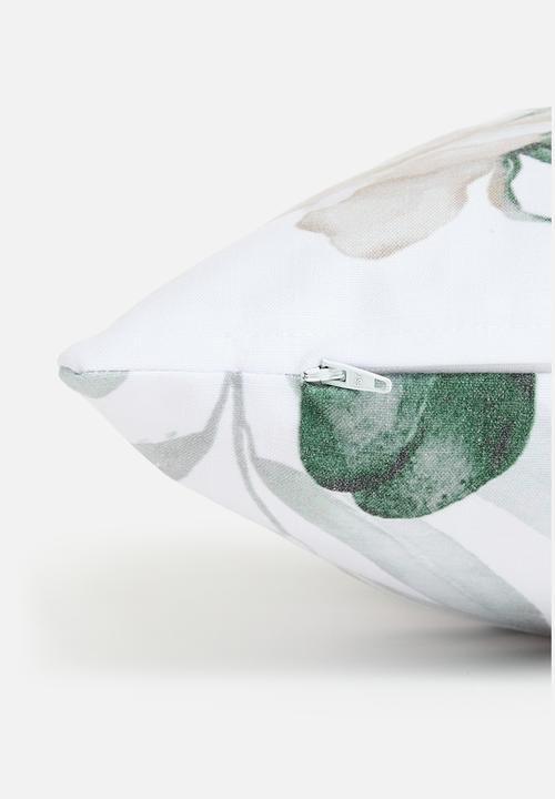 Sixth Floor - Summer printed cushion cover - White