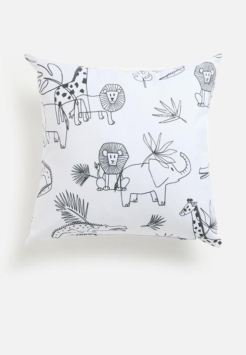 Sixth Floor - Jungle cushion cover - Black & white