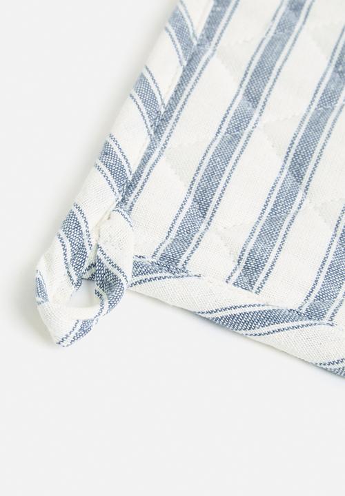 Excellent Houseware - Stripy pot holder - blue