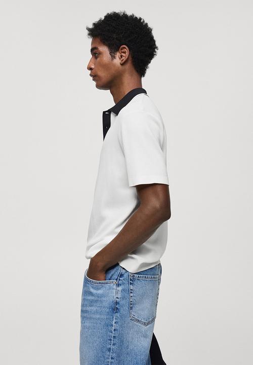 MANGO - Polo Shirt Rayo - White