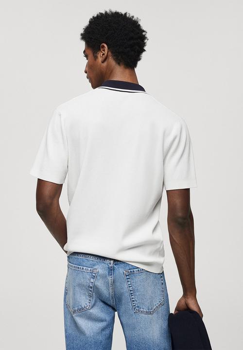 MANGO - Polo Shirt Rayo - White
