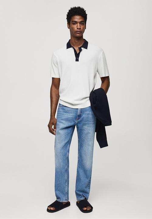 MANGO - Polo Shirt Rayo - White