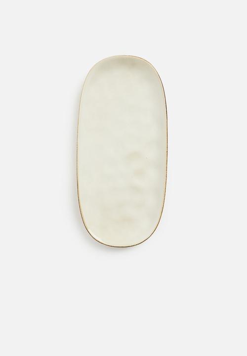 Excellent Houseware - Marta stoneware platter - Natural