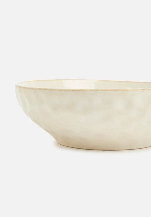 Excellent Houseware - Marta stoneware serving bowl - Natural