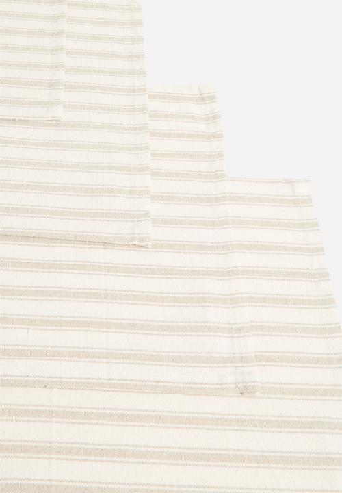 Excellent Houseware - Stripy placemat set of 4 - cream