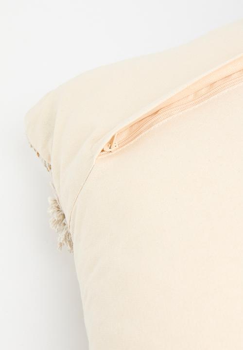 H&S - Zigzag stripe jute cushion - mustard & natural