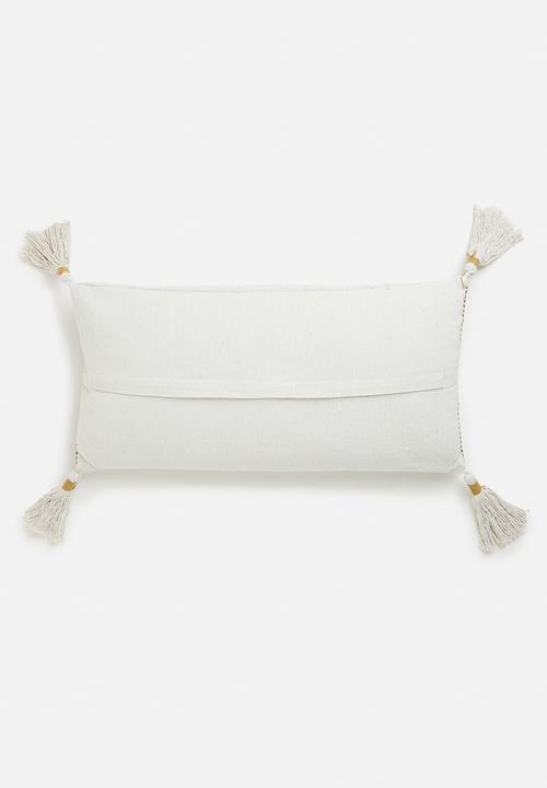 H&S - Coop tassel cushion - natural & mustard