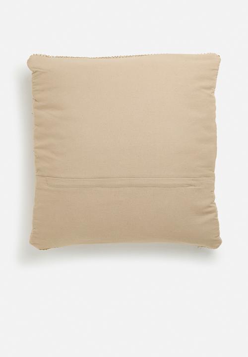 H&S - Twin stripe jute cushion - rust & natural