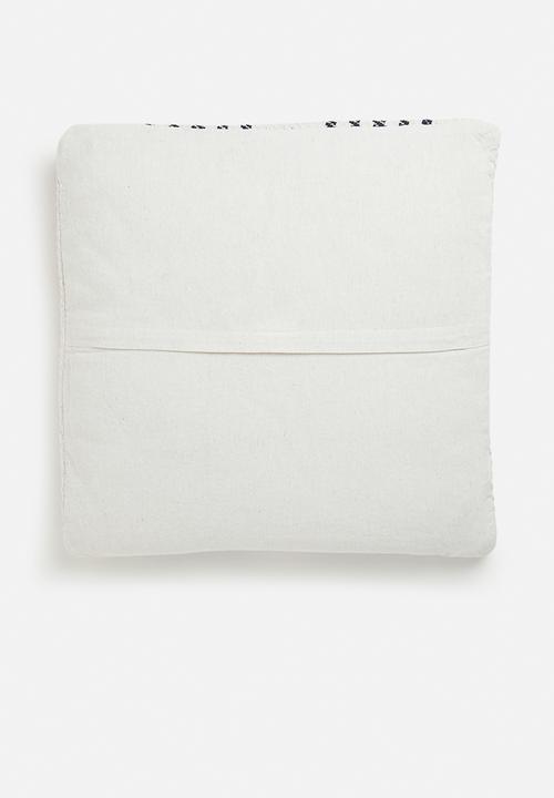 H&S - Handloom broad stripe cushion - blue & white