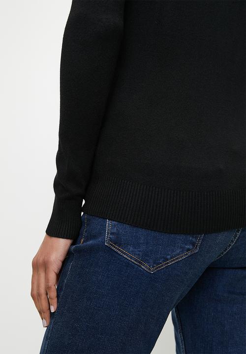 GUESS - Rosalie Triangle Logo Rn Sweater - Jet Black A996