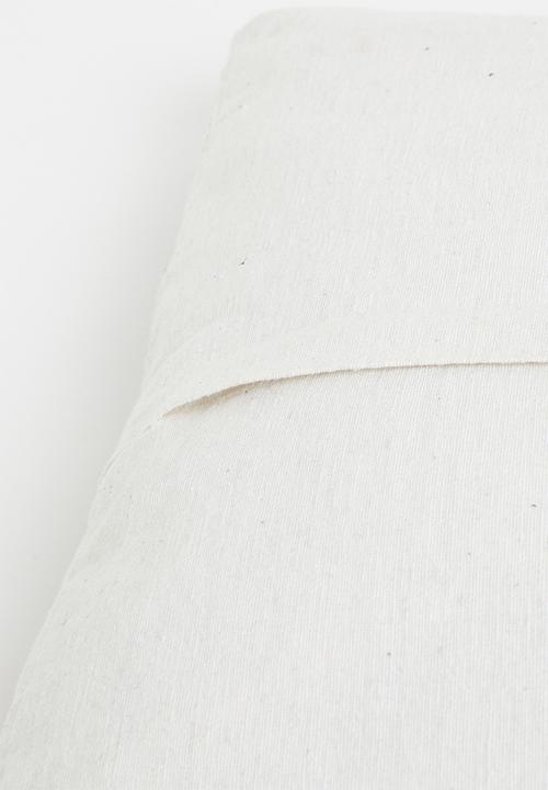 H&S - Handloom multi stripe cushion - blue & white