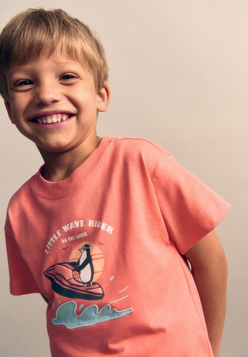 MANGO - T-shirt pinguino - light/pastel orange