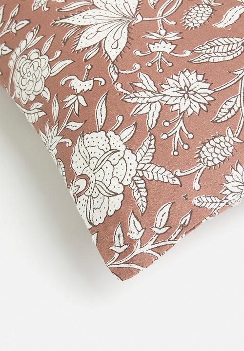 H&S - Bell block print cushion - rust