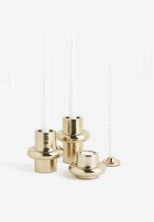 H&M - Tall metal candlestick - gold