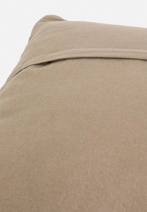 H&S - Twin strip jute cushion - blue & natural