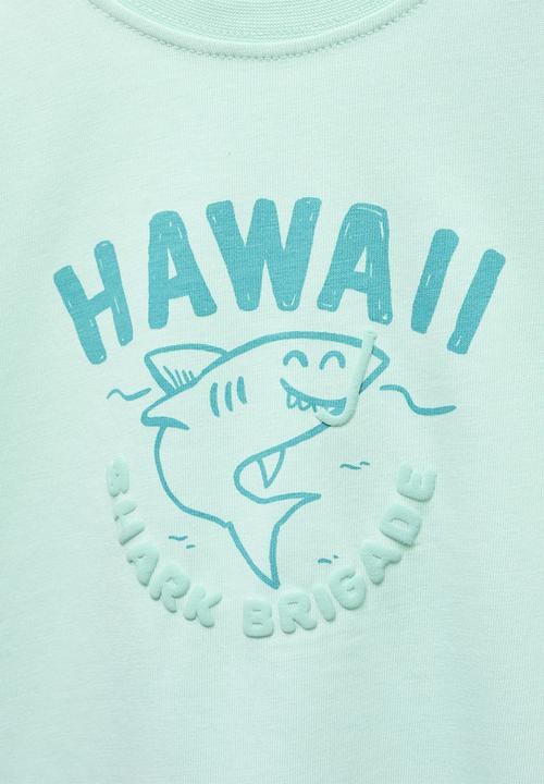 MANGO - T-shirt brigade - turquoise/aqua