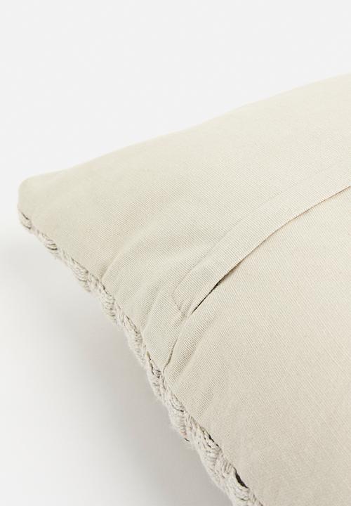 H&S - Diamond block jute cushion - black & natural