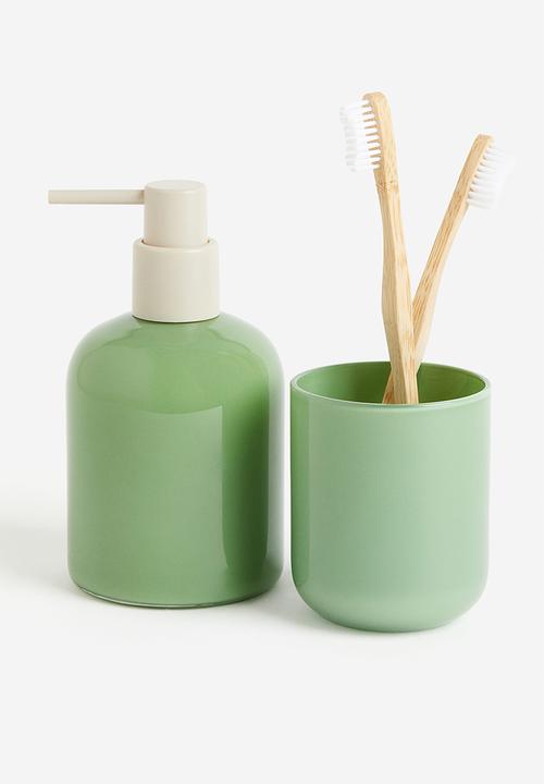 H&M - Glass soap dispenser - green