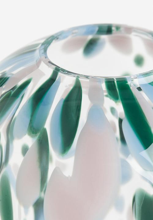 H&M - Patterned large glass vase - transparent multi