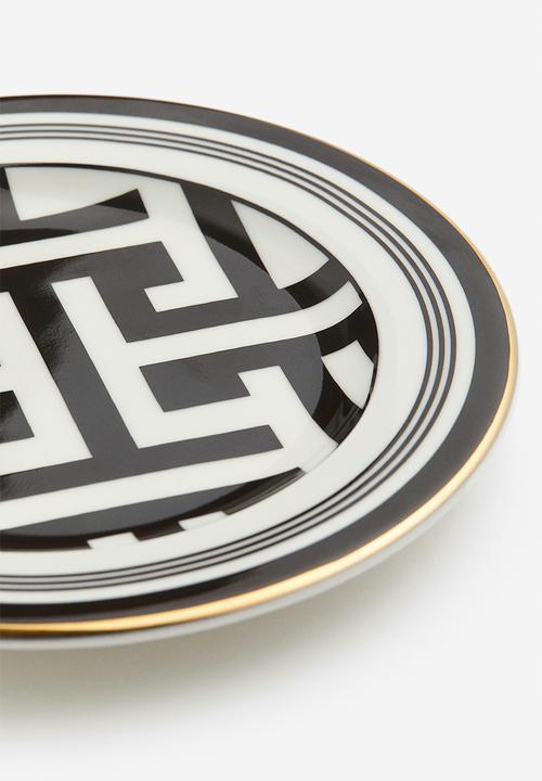 H&M - Small porcelain plate - black multi