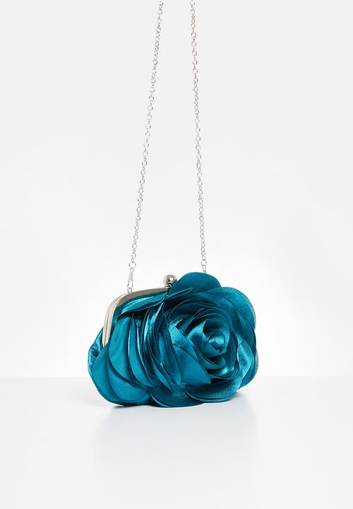 MILLA - Flower clutch bag - teal