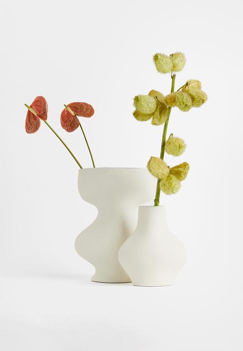H&M - Tall stoneware vase - white
