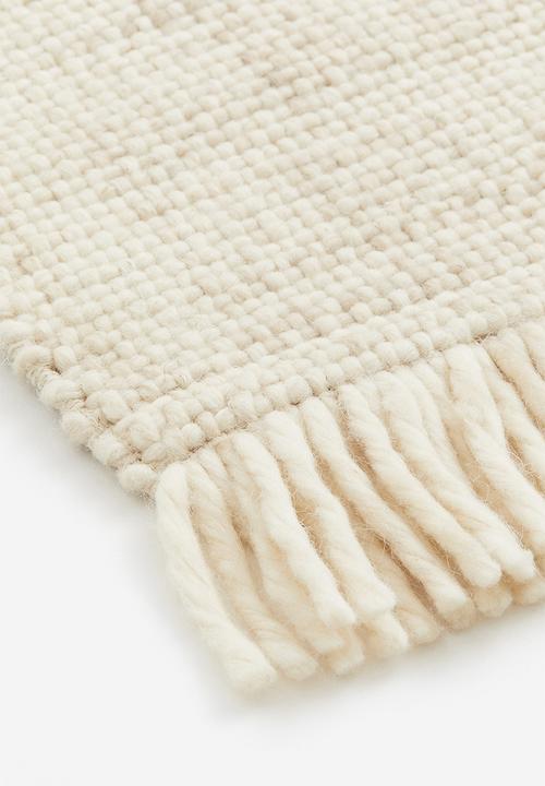 H&M - Fringed wool-blend rug - beige