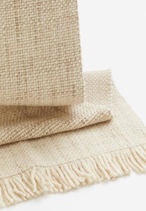 H&M - Fringed wool-blend rug - beige