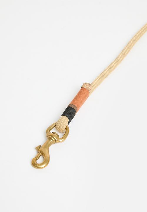 Houndstooth - Rope Handle Lead - Stone