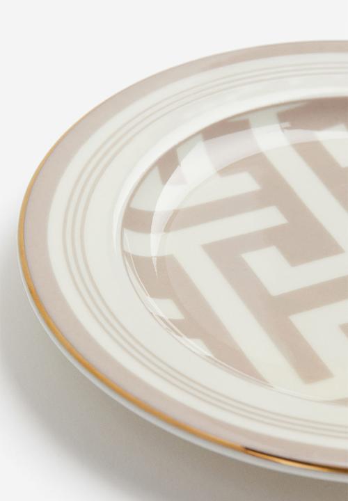 H&M - Small porcelain plate - beige, multi