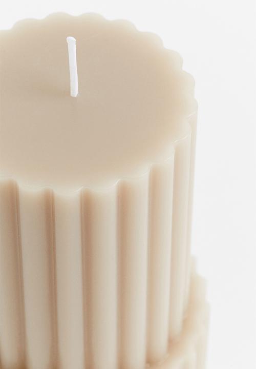 H&M - Shaped pillar candle - beige