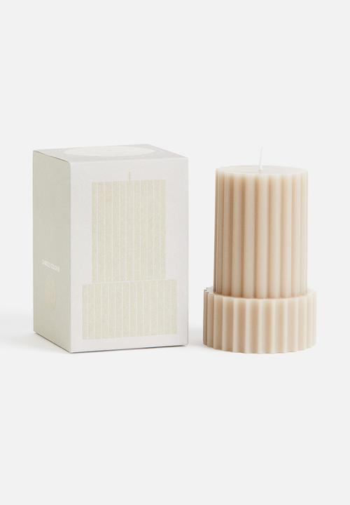 H&M - Shaped pillar candle - beige