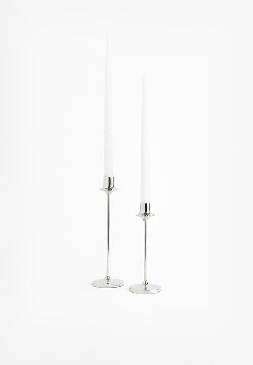 H&M - Tall metal candlestick - silver