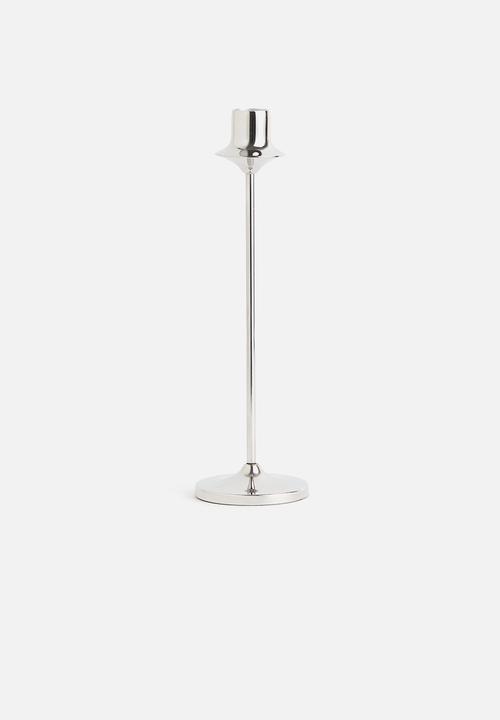 H&M - Tall metal candlestick - silver