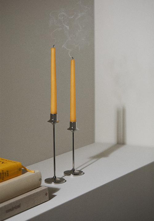 H&M - Tall metal candlestick - silver