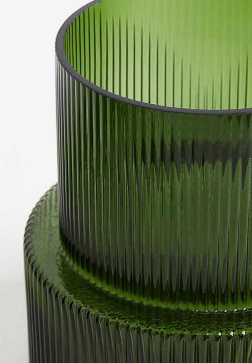 H&M - Glass vase - dark green