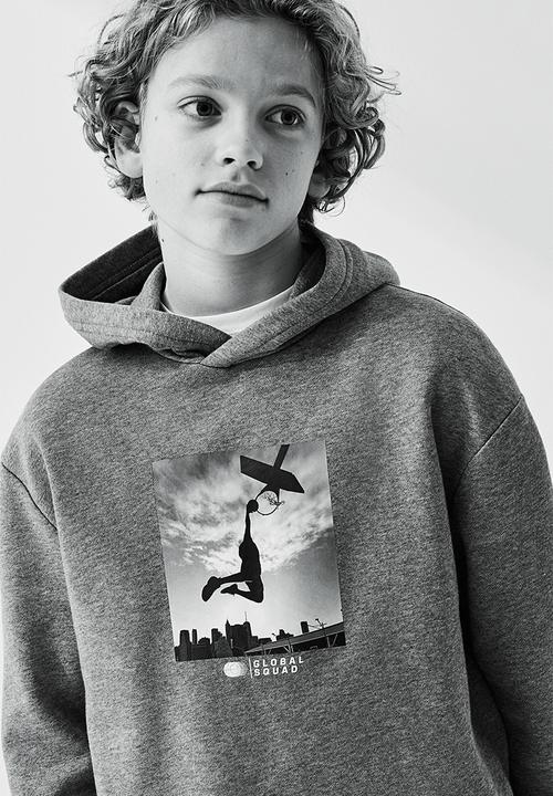 H&M - Printed hoodie - grey