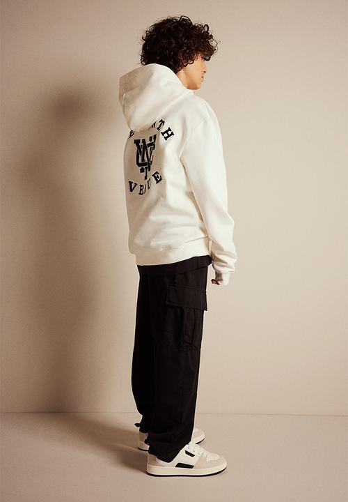 H&M - Printed hoodie - white