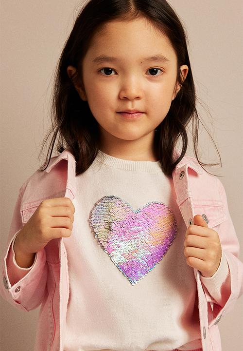 H&M - Reversible sequin-motif jumper - white