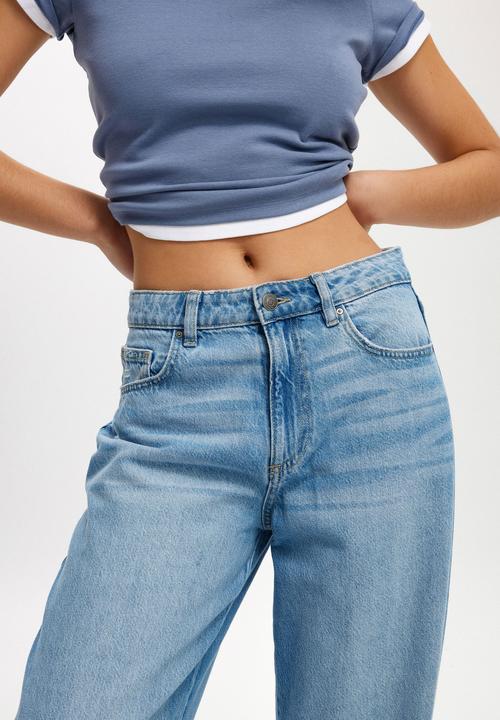 Cotton On - Relaxed Wide Jean - Breeze Blue Worn