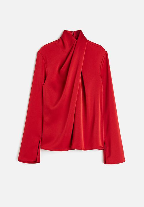H&M - Draped blouse - red