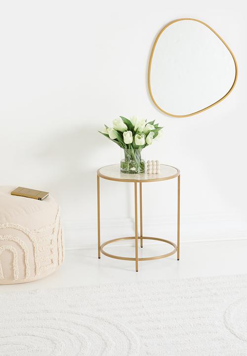 Sixth Floor - Estelle inlay metal side table - gold