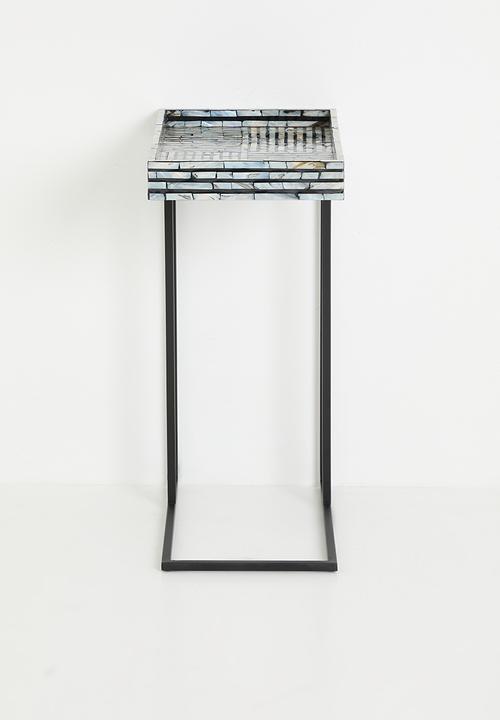 Sixth Floor - Kendo inlay metal side table - black