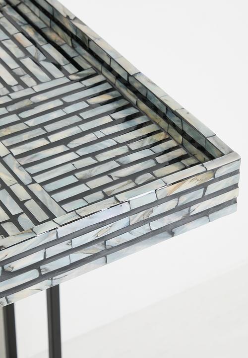 Sixth Floor - Kendo inlay metal side table - black