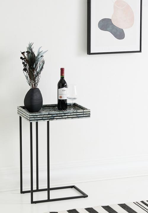 Sixth Floor - Kendo inlay metal side table - black