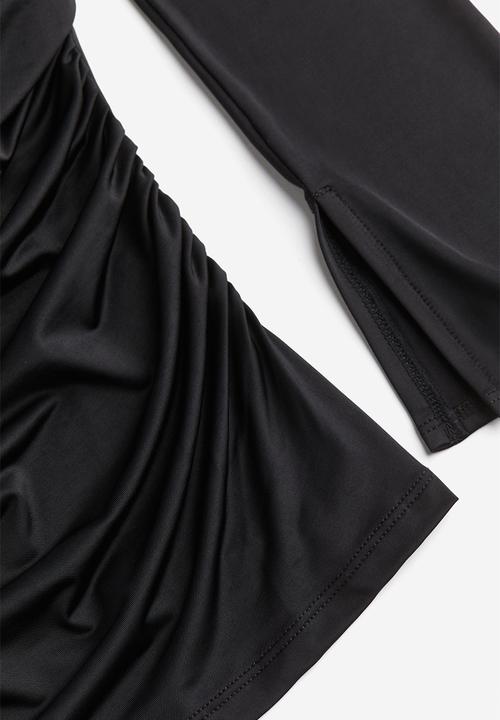 H&M - Draped jersey top - black