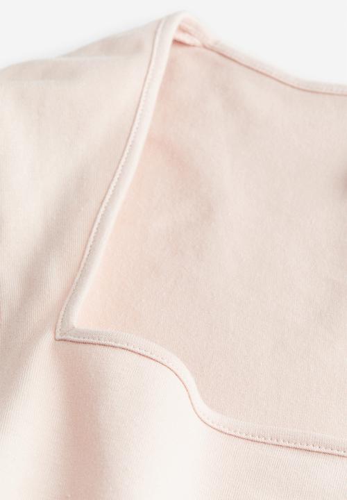 H&M - Square-neck jersey top - pink