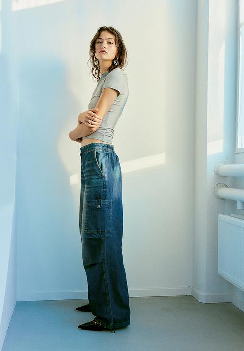 H&M - Denim parachute trousers - blue