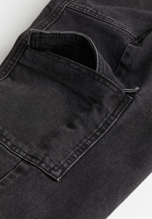 H&M - Denim cargo trousers - black