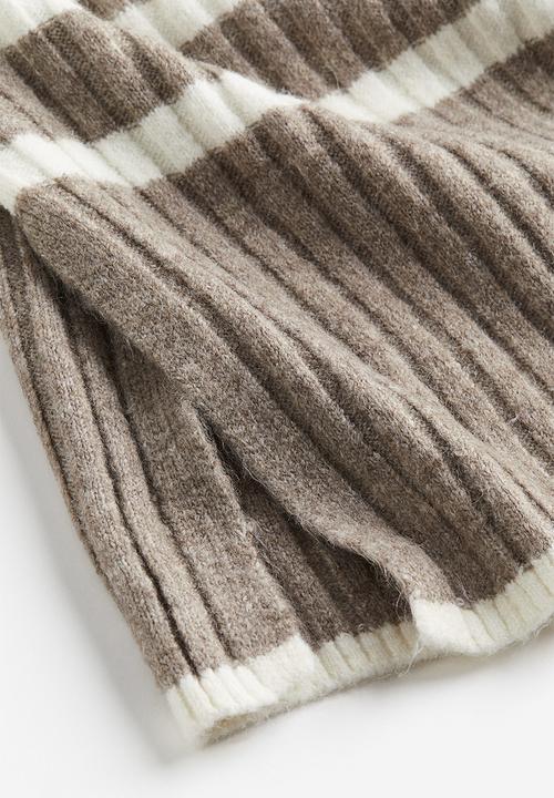 H&M - Rib-knit polo-neck jumper - beige multi